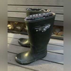 Pendleton Classic Tall Slip-Resistant Rain Boots Matte Black Gray Womens 8 EU 39